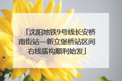 沈阳地铁9号线长安桥南街站—新立堡桥站区间右线盾构顺利始发