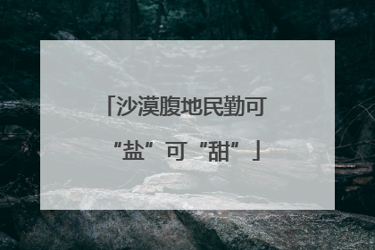 沙漠腹地民勤可“盐”可“甜”