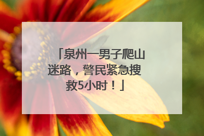 泉州一男子爬山迷路，警民紧急搜救5小时！