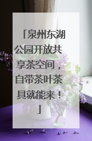泉州东湖公园开放共享茶空间，自带茶叶茶具就能来！