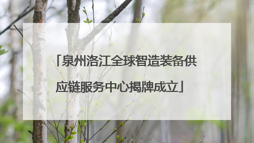 泉州洛江全球智造装备供应链服务中心揭牌成立