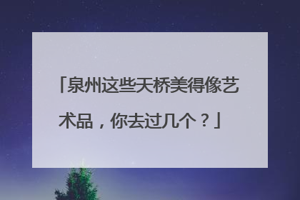 泉州这些天桥美得像艺术品，你去过几个？