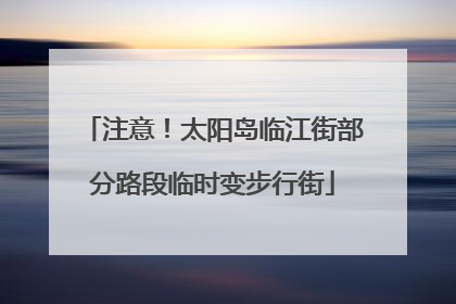 注意！太阳岛临江街部分路段临时变步行街