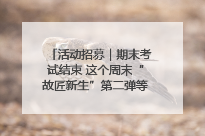 活动招募｜期末考试结束 这个周末“故匠新生”第二弹等着同学们来体验！