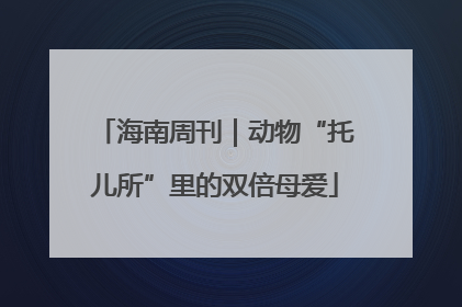 海南周刊｜动物“托儿所”里的双倍母爱