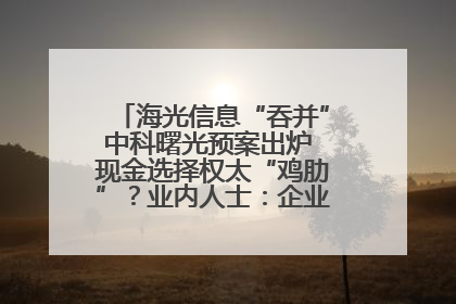 海光信息“吞并”中科曙光预案出炉 现金选择权太“鸡肋”？业内人士：企业不想大量现金流出
