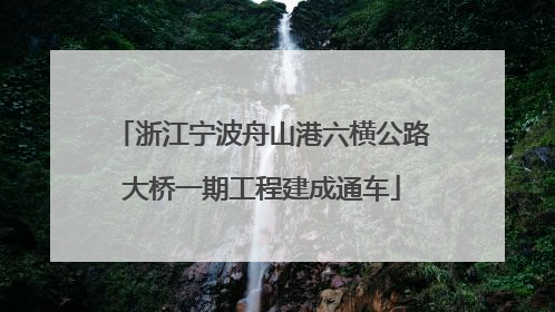 浙江宁波舟山港六横公路大桥一期工程建成通车