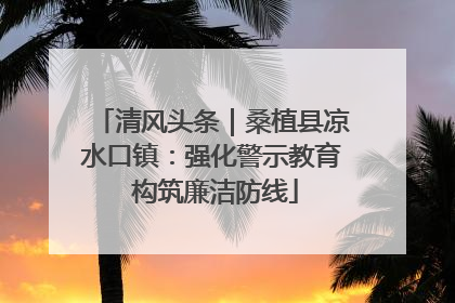 清风头条｜桑植县凉水口镇：强化警示教育 构筑廉洁防线