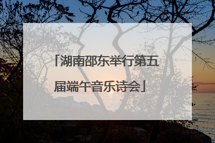 湖南邵东举行第五届端午音乐诗会
