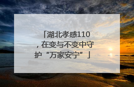 湖北孝感110，在变与不变中守护“万家安宁”