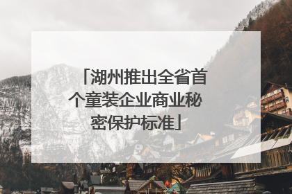 湖州推出全省首个童装企业商业秘密保护标准
