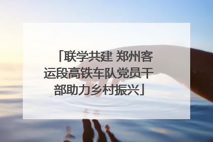 联学共建 郑州客运段高铁车队党员干部助力乡村振兴