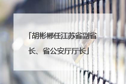 胡彬郴任江苏省副省长、省公安厅厅长