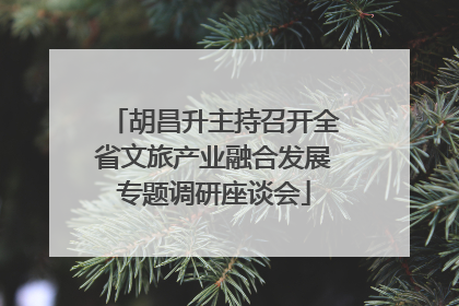 胡昌升主持召开全省文旅产业融合发展专题调研座谈会