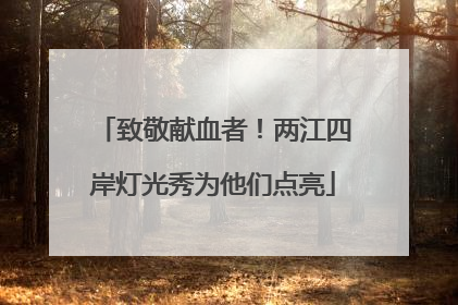 致敬献血者！两江四岸灯光秀为他们点亮