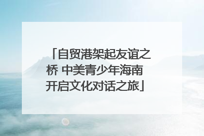 自贸港架起友谊之桥 中美青少年海南开启文化对话之旅