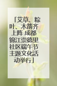 艾草、粽叶、木箭齐上阵 成都锦江崇德里社区端午节主题文化活动举行