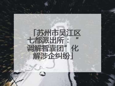 苏州市吴江区七都派出所：“调解智囊团”化解涉企纠纷