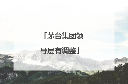 茅台集团领导层有调整