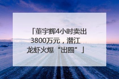 董宇辉4小时卖出3800万元，潜江龙虾火爆“出圈”