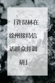 许昆林在徐州接待信访群众并调研