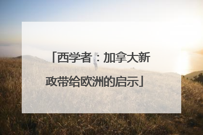 西学者：加拿大新政带给欧洲的启示