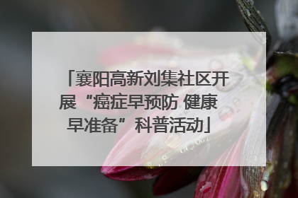 襄阳高新刘集社区开展“癌症早预防 健康早准备”科普活动