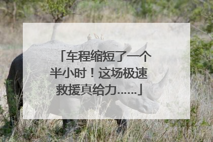 车程缩短了一个半小时！这场极速救援真给力……