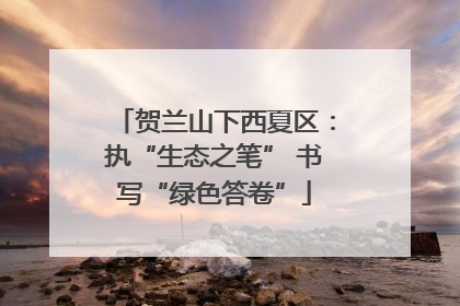 贺兰山下西夏区：执“生态之笔” 书写“绿色答卷”