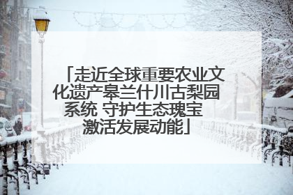 走近全球重要农业文化遗产皋兰什川古梨园系统 守护生态瑰宝 激活发展动能