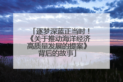 逐梦深蓝正当时！《关于推动海洋经济高质量发展的提案》背后的故事