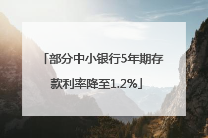 部分中小银行5年期存款利率降至1.2%