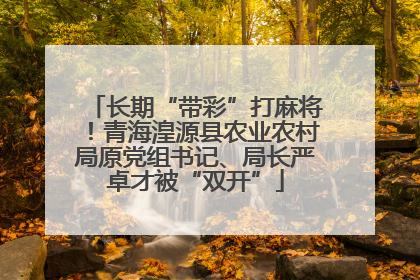 长期“带彩”打麻将！青海湟源县农业农村局原党组书记、局长严卓才被“双开”