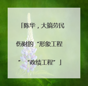 陈华，大搞劳民伤财的“形象工程”“政绩工程”