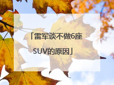 雷军谈不做6座SUV的原因