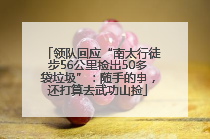 领队回应“南太行徒步56公里捡出50多袋垃圾”：随手的事，还打算去武功山捡