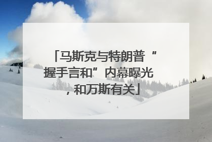 马斯克与特朗普“握手言和”内幕曝光，和万斯有关