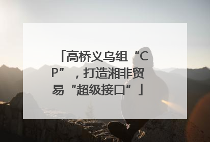 高桥义乌组“CP”，打造湘非贸易“超级接口”