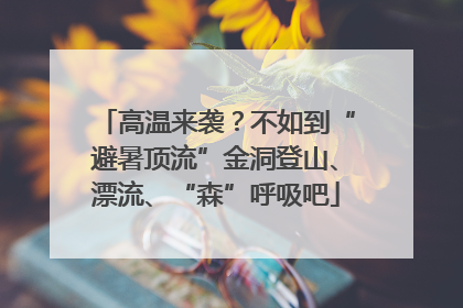 高温来袭？不如到“避暑顶流”金洞登山、漂流、“森”呼吸吧