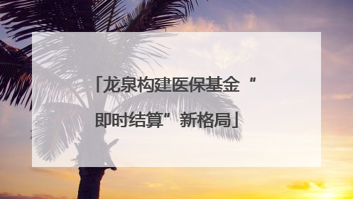 龙泉构建医保基金“即时结算”新格局