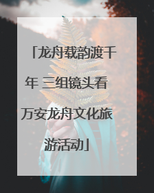 龙舟载韵渡千年 三组镜头看万安龙舟文化旅游活动