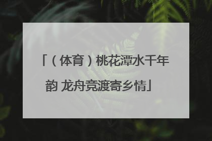 （体育）桃花潭水千年韵 龙舟竞渡寄乡情