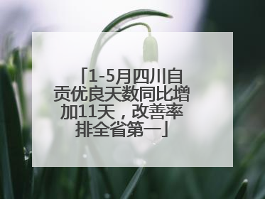 1-5月四川自贡优良天数同比增加11天，改善率排全省第一