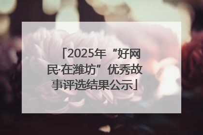 2025年“好网民·在潍坊”优秀故事评选结果公示