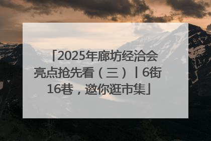 2025年廊坊经洽会亮点抢先看（三）丨6街16巷，邀你逛市集