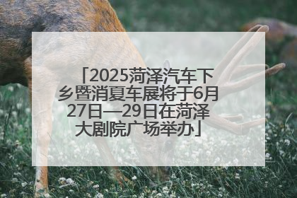 2025菏泽汽车下乡暨消夏车展将于6月27日—29日在菏泽大剧院广场举办