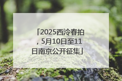 2025西泠春拍，5月10日至11日南京公开征集