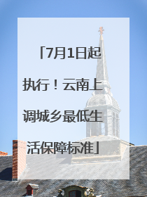 7月1日起执行！云南上调城乡最低生活保障标准