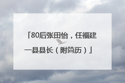 80后张田怡，任福建一县县长（附简历）