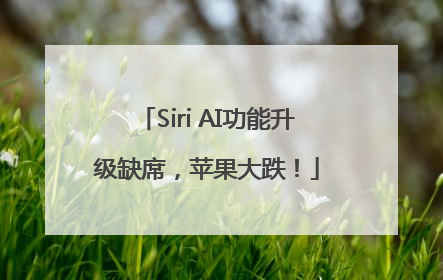 Siri AI功能升级缺席，苹果大跌！